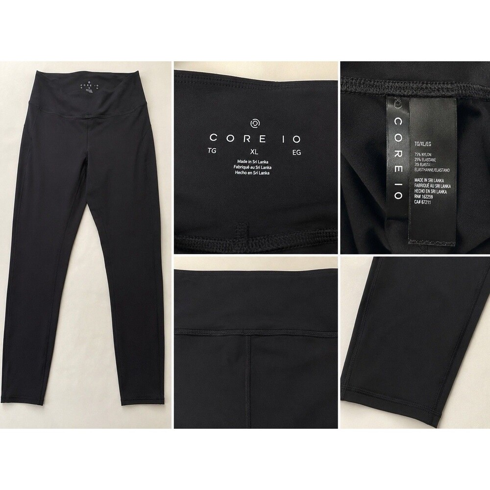 CORE IO Black AthleticWomen's  Leggings Fit Adult Size xl